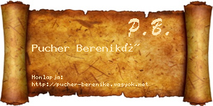 Pucher Bereniké névjegykártya